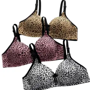 Cheetah Design Black and White Bra